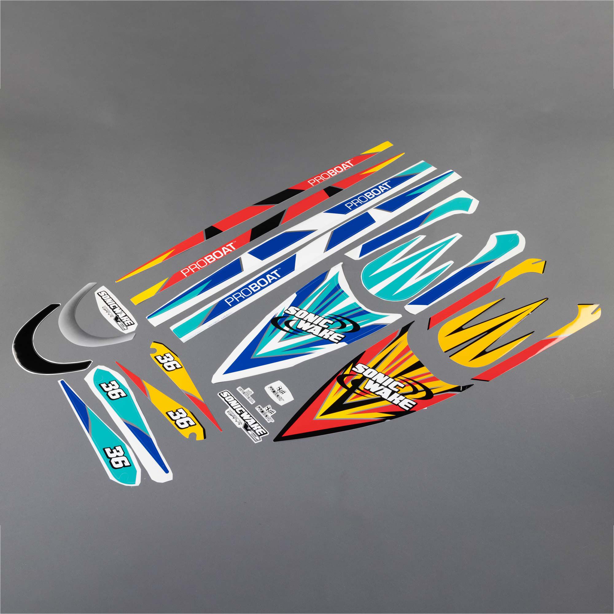 Decal Set, T1/T2: Sonicwake 36 V2 | Pro Boat