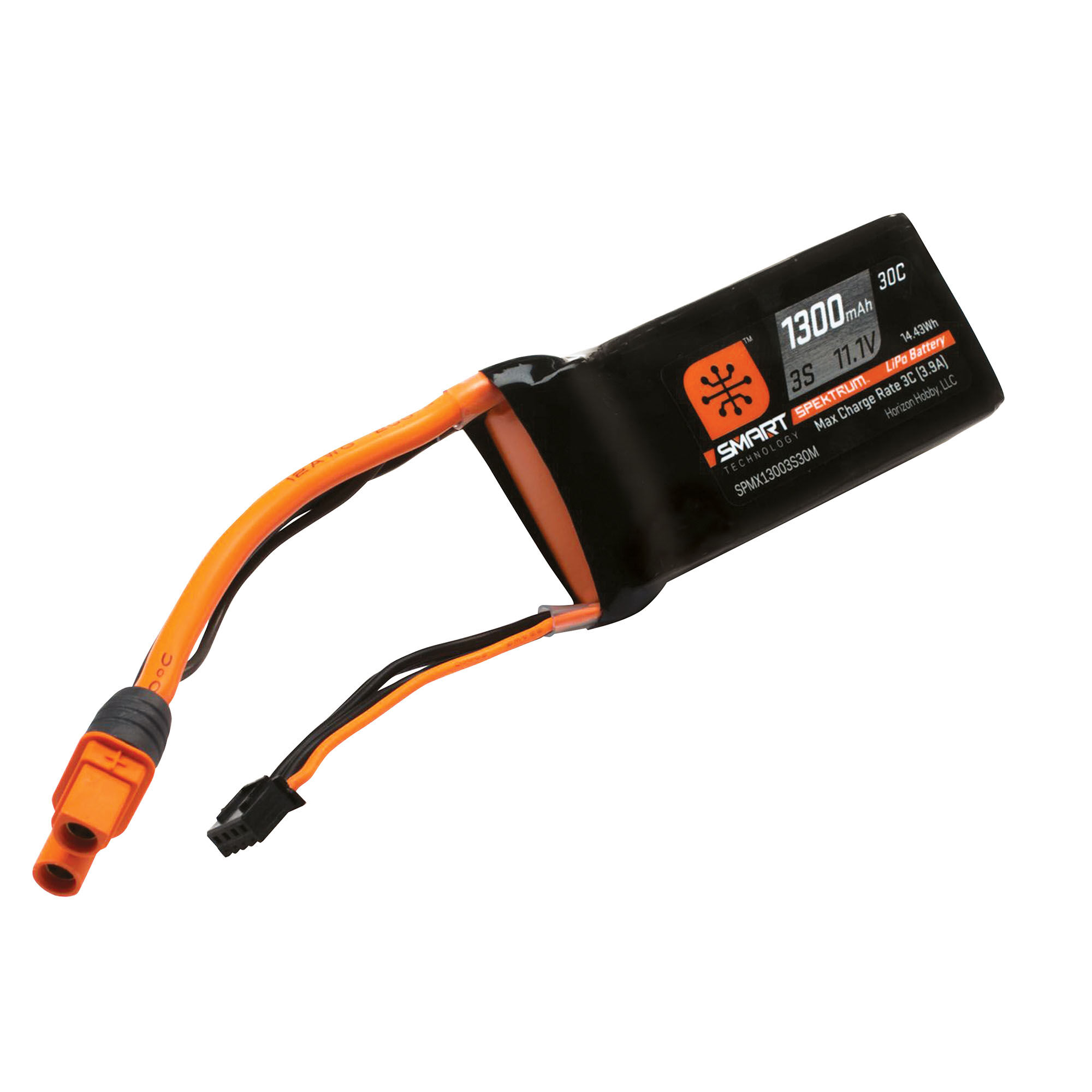 11.1V 1300mAh 3S 30C Smart LiPo Battery: IC3 | Pro Boat