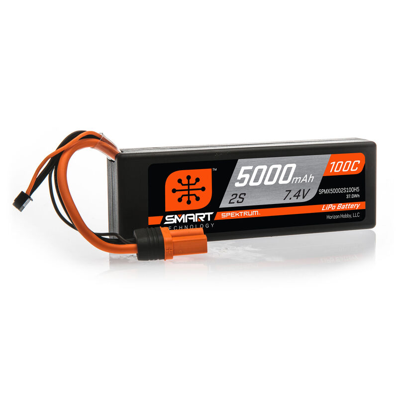 7.4V 5000mAh 2S 100C Smart Hardcase LiPo Battery: IC5