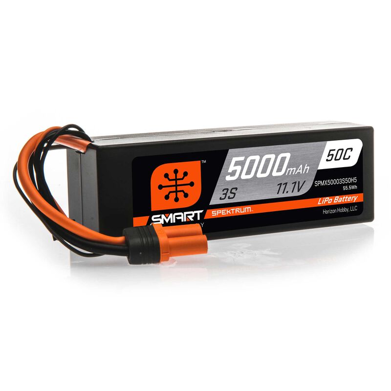 11.1V 5000mAh 3S 50C Smart Hardcase LiPo Battery: IC5