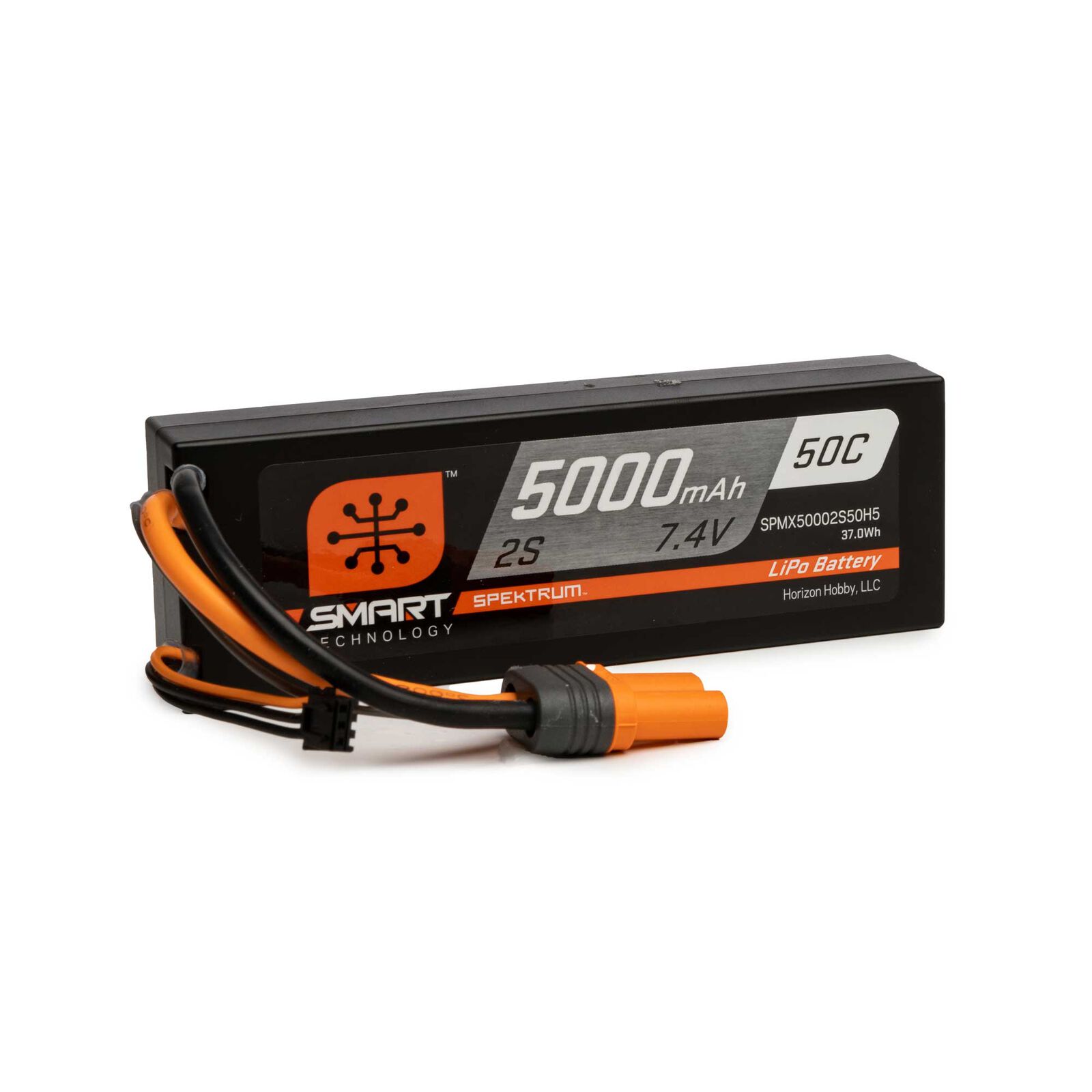 7.4V 5000mAh 2S 50C Smart Hardcase LiPo Battery: IC5